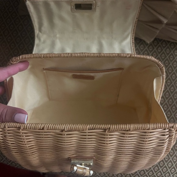 J. McLaughlin Bags J Mclaughlin Wicker Handbag With Bamboo Handle